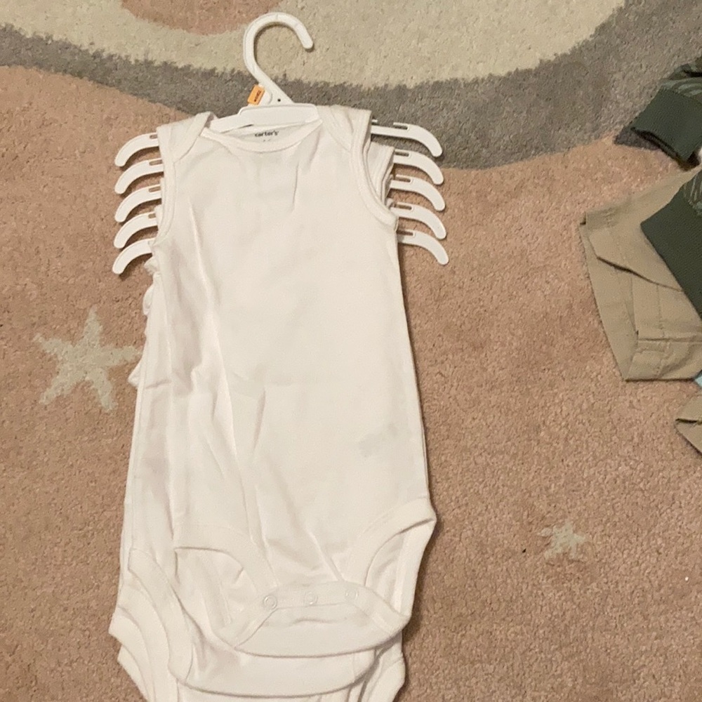 12 month old sleeveless white onesie